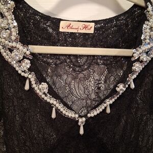 Alannah Hill Black Lace Sheer Mini Dress Goth Grunge